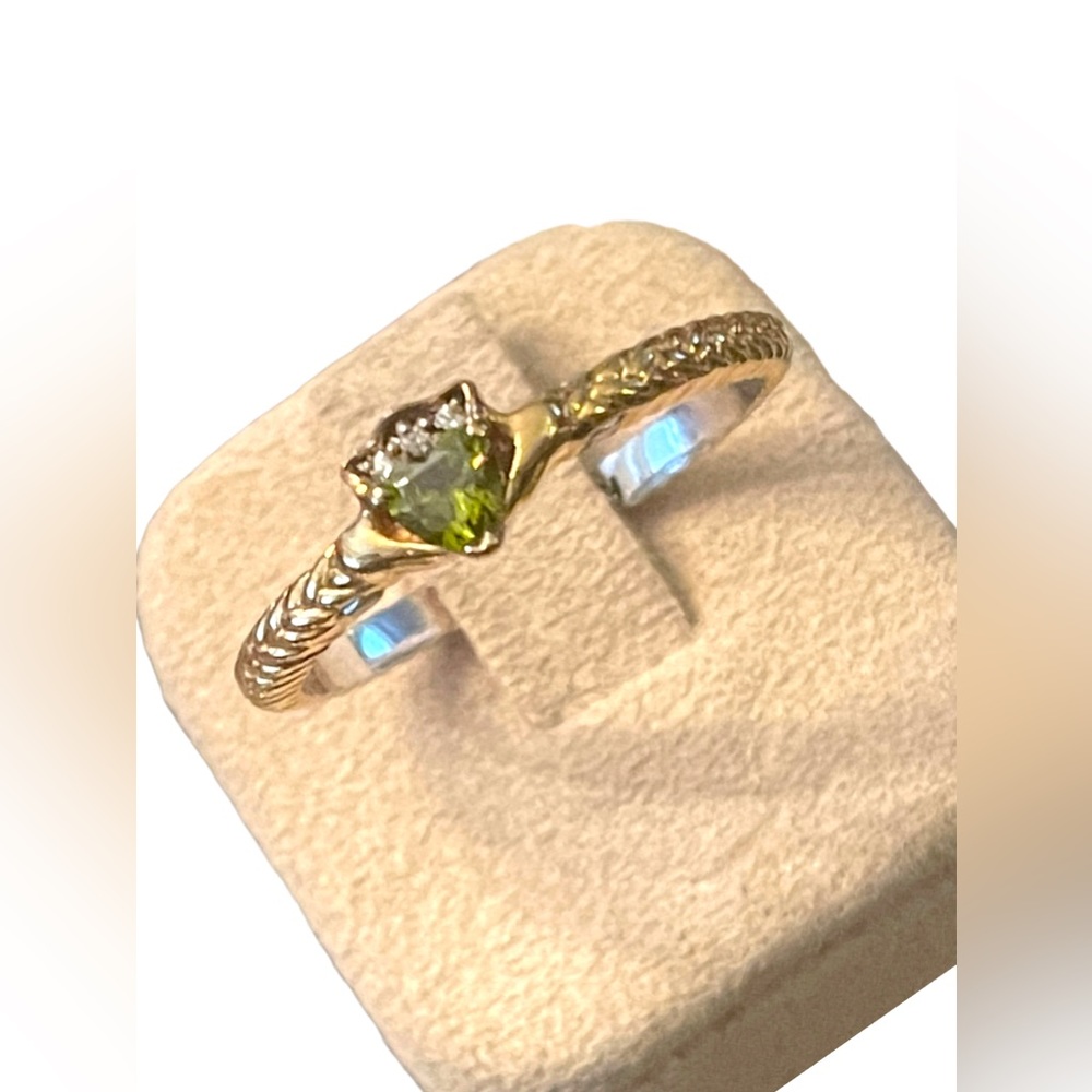 Retired Bradford Gold Exchange sterling silver 925 Peridot diamond ring …